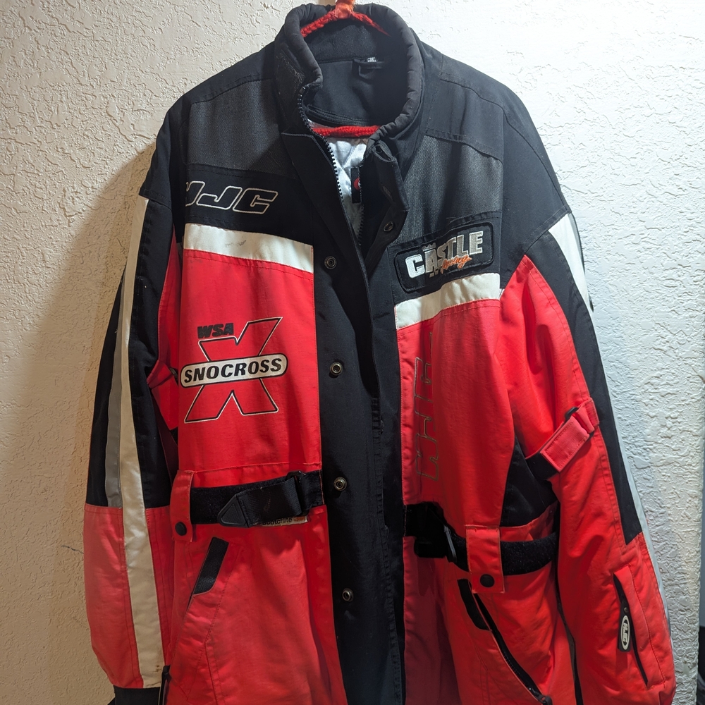 Red and Black Performance Jacket with Reflective Accents